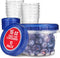 Stock Your Home 16oz Plastic Containers with Twist Top Lids (10 Pack), 2 Cup Freezer Containers with Lids for Leftover Food, Airtight Reusable Sou...