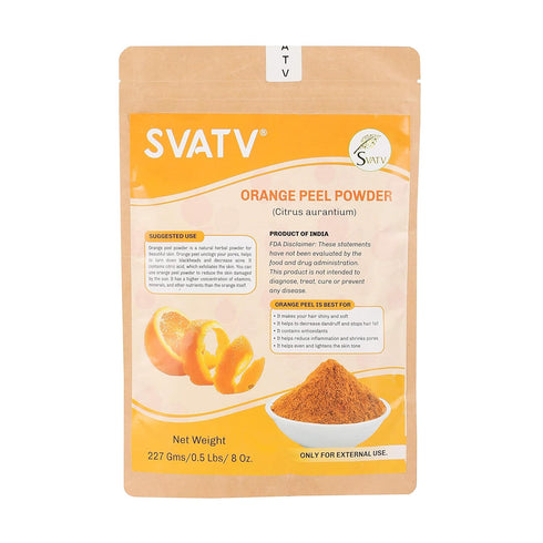 SVATV Orange Peel Powder| Natural, Soft and Smooth Skincare Powder | Face Pack | Used for Soap making - 227g, Half Pound...
