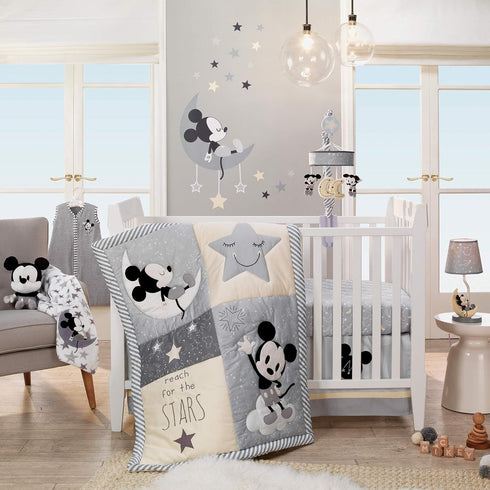 Disney Baby Mickey Mouse Gray/Yellow Celestial Fitted Crib Sheet by Lambs & Ivy...