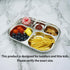 Korean Stainless Steel Divided Plates by KS&E, Little Kids Toddlers Babies small Tray, BPA Free, Diet Food Control, Compact Serving Platter, Snack...