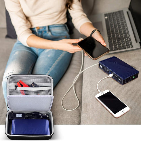 Case for Halo Bolt 58830/57720 mWh Portable Phone Laptop Charger Car Jump Starter, Power Bank Storage Holder with Mesh Pocket for AC Outlet, Car C...