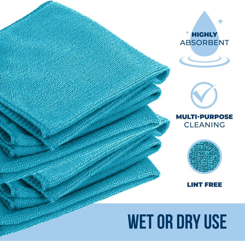 GREEN LIFESTYLE Microfiber Cleaning Cloth 12 Pack, Borderless Microfiber Towels Cleaning, Rags for Cleaning, Car Microfiber Towel, Drying Towels f...