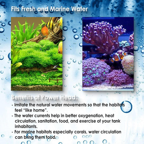 AquaMiracle Aquarium Powerhead Pump with Double Water Outlet & Aeration, 210GPH Fish Tank Water Pump Wave Maker for Aquarium, Submersible Aquarium...