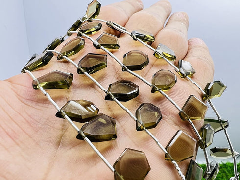 1 Strand Smoky Quartz 11 Pcs Beads Size 3x11-3x16mm Fancy Shape Cut Faceted Beads for Jewellery Making, Beading & Craft Supplies KCRAFTS-RK_k24...