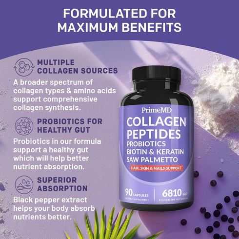 27-in-1 Hair Skin and Nails Vitamins (6180mg) w/Biotin 10000mcg - Biotin and Collagen Supplements for Men and Women - Hair Growth Vitamins, Kerati...