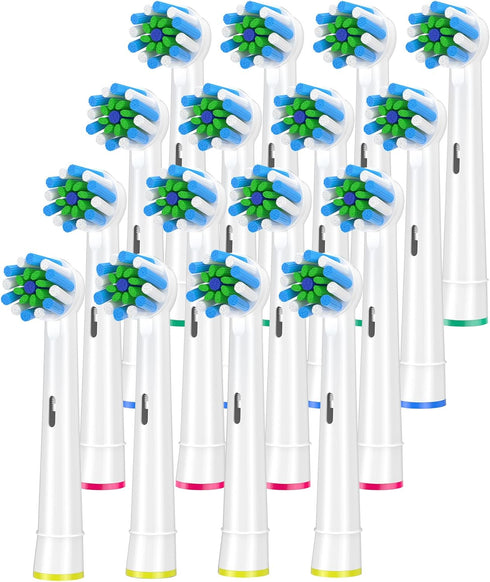 Toothbrush Heads Compatible with Oral B Electric Toothbrush,16Count White Cross Clean Toothbrush Heads Refill for Braun Toothbrush, Medium Brush...