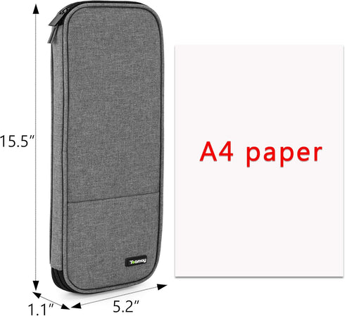 Teamoy Knitting Needles Case (Up to 14''), Travel Organizer Storage Bag for Knitting Needles, Tunisian Crochet Hooks and Accessories, Gray...