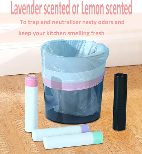 75 Count Small Trash Bags 4 Gallon Black Mini Drawstring Garbage Bags Faint Scented Trash Can Liners for Bathroom Kitchen Bedroom Office (75)...