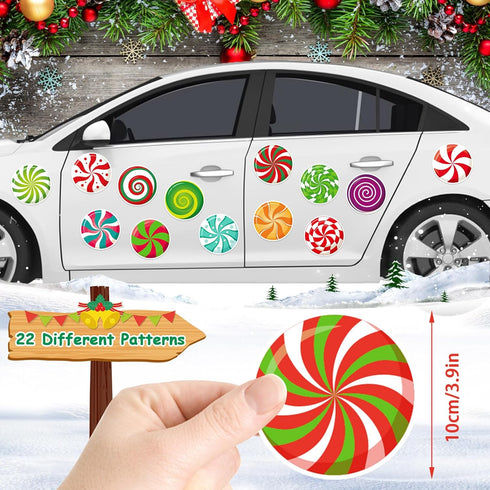 JULMELON 22 Pcs Christmas Candy Magnets Refrigerator Car Magnets Magnetic Sticker for Xmas Holiday DIY Decorations Party Favors Supplies......