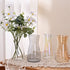 8 inch Iridescent Glass Flower Vases for Centerpiece Table Home Indoor Desk Decor,Ins Modern Boho Style Vase for Wedding Housewarming Gift...