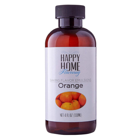 Happy Home Flavoring Natural Orange Baking Flavor Emulsion - Certified Kosher, 4 oz....