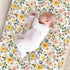 Flowers Changing Pad Cover, Flowers Leaves Prints Baby Nursery Diaper Changing Table Pad Cover, Unisex Flowers Floral Pattern Diaper Changing Shee...