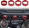 Voodonala Air Conditioner Headlight Center Consoles Switch Knob Cover Trim for 2018-2025+ Jeep Wrangler JL JLU Gladiator JT 4XE Interior Accessori...
