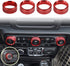 Voodonala Air Conditioner Headlight Center Consoles Switch Knob Cover Trim for 2018-2025+ Jeep Wrangler JL JLU Gladiator JT 4XE Interior Accessori...