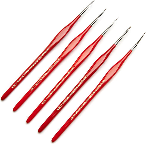 AIT Art Select Micro Detail Brush Set, 5 Miniature Paint Brushes for Fine Detail, Handmade in USA for Trusted Performance, Triangular Handle Desig...