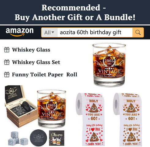 AOZITA 60th Birthday Gifts for Men - 60th Birthday Decorations for Men, Party Supplies - 60th Anniversary, Bday Gifts Ideas for Him, Dad, Husband,...