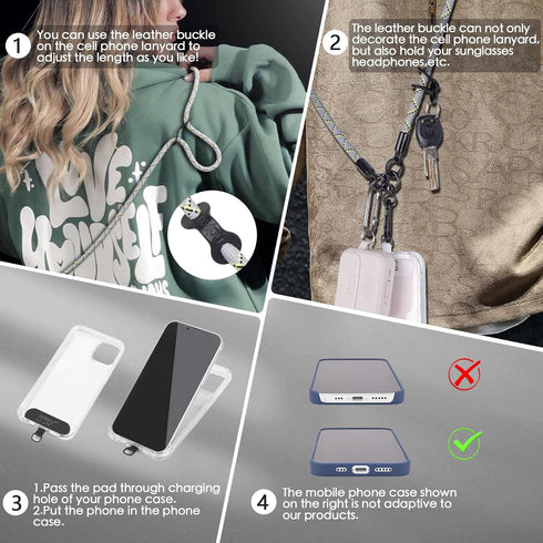 Doboli Phone Lanyard,Phone Strap,Wrist Lanyard,Lanyards For Keys,Keychains For Women,Nylon Adjustable Shoulder Neck,Universal Cell Phone Lanyard f...