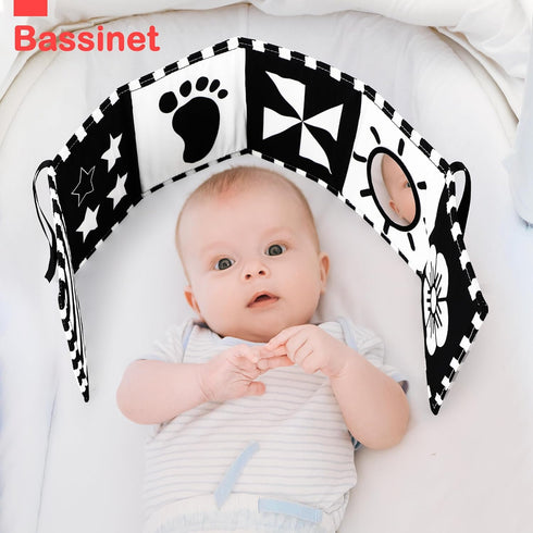 Black and White Baby Toys, High Contrast Newborn Toys 0-3 Months Brain Development, Tummy Time Toys, Soft Baby Book, Infant Sensory Toys 0-6-12 Mo...