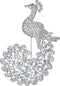 EVER FAITH Peacock Clear Austrian Crystal Bridal Brooch Pendant Silver-Tone...