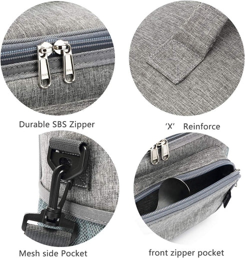 FlowFly Insulated Reusable Lunch Bag Adult Large Lunch Box for Women and Men with Adjustable Shoulder Strap,Front Zipper Pocket and Dual Large Mes...