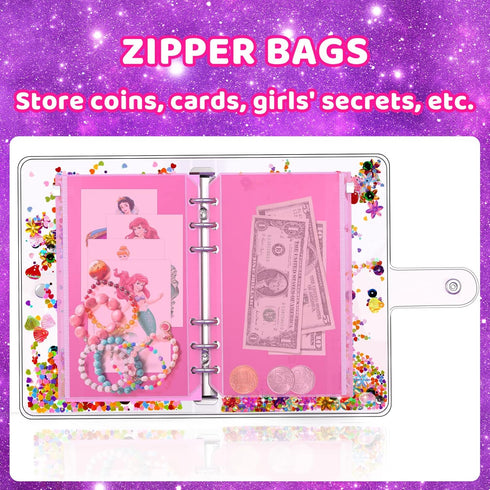 Aocii DIY Journal Kit for Girls, Gift for 6-13 Year Old Girls, Scrapbook & Diary Supplies Set, Birthday Gifts Ideas, Sparkly, Stimulates Minds, Un...