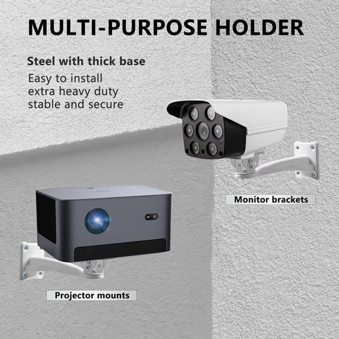Mini Projector Wall Mount/Projector Hanger/CCTV Security Camera Housing Mounting Bracket(White) - for CCTV/Camera/Projector/Webcam...