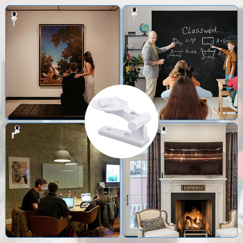 2pcs Camera Wall Mount Compatible with Reolink E1 / E1 Pro, White Camera Wall Bracket Adjustable Ceiling Camera Mount for Mercury TPLINK, 4 Rubber...