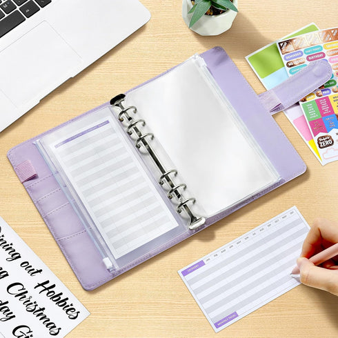 Sooez Budget Binder with Money Saving Challenge, Money Saving Binder with Cash Envelopes, Expense Sheets, Challenge Tracker & Category Labels, Env...