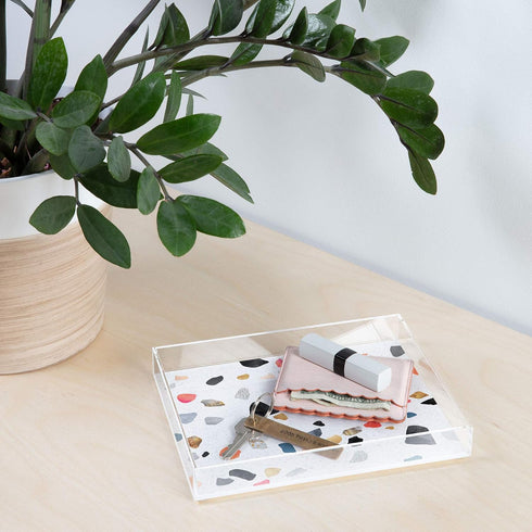Society6 Elisabeth Fredriksson Terrazzo Treasure Acrylic Tray, 8” X 6.25", Multi...