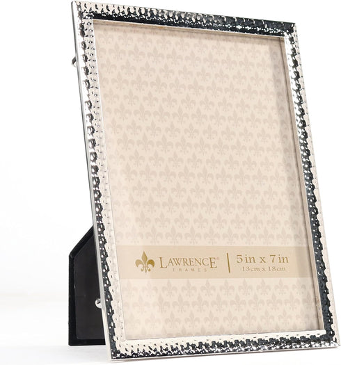 Lawrence Frames Metal Picture Frame with Hammer Effect, 5x7, Silver...