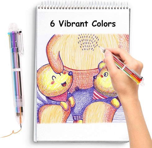 Ballpoint Pens 24 PCS 0.5mm 6-in-1 Multicolor Ballpoint Pens School Supplies Birthday Party Favors Gifts for Kids Students...