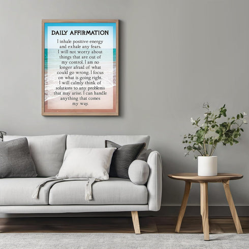 Posterizer 1 pcs-Daily Affirmations- I Inhale Positive Energy-Motivational & Inspirational Art- Gift for Men Women Entrepreneur Teens-Decor for Ho...