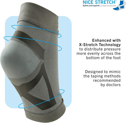 Brownmed Nice Stretch Plantar Fasciitis Sleeve - Compression Foot Sleeve for Arch & Heel Support- Small/Medium...