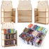 64Pcs Mini Bookcase Toy Book Shelf Wood Doll House FurnitureModel Library Decor Four Floors Storage Shelves Pretend Play 1:12 Accessories scene Ha...