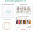 Harimau 4pcs Beginner Embroidery Kit,Flower Pattern,Cross Stitch Kits, Including Stamped Embroidery Cloth with 2 Embroidery Hoops, Multicolor Colo...
