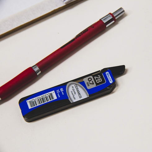 BAZIC Ceramics Mechanical Pencil Lead Refills 2B 0.7mm (36 Count/Pack), Pencil Lead Refill for Graphite Draft Drawing Writing Sketching, 2-Packs...