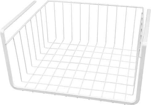 White Wire Under-Shelf Storage Basket, 11-Inch – Durable Organization Solution for Kitchen, Pantry, and Closet...