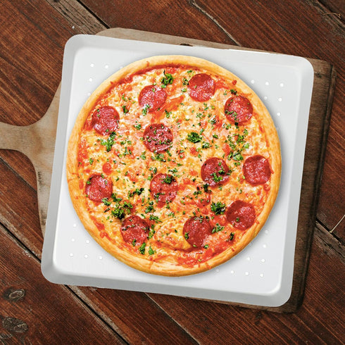 Luxshiny Mini Pizza Pan Pizza Bakeware Pizza Pan Baking Tray, Baking Sheet Pans Square Pizza Baking Pans with Holes for Home Baking (9 inch) 9 Inc...