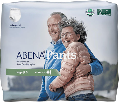 Abena Pants Light Premium Protective Underwear, Level 0, (Medium To Large Sizes) Large, 14 Count...