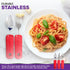 3 Piece Super Easy Grip Red Flatware Set - Bendable Built Up Large Fork, Knife, and Spoon - Red...