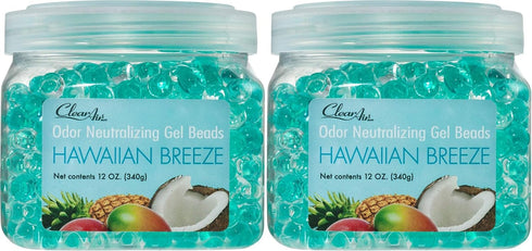 Clear Air Odor Eliminator Gel Beads - 12 oz, Pack of 2 - Air Freshener Made with Essential Oils - Eliminates Odors in Bathrooms, Cars, Boats, RVs ...
