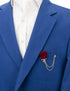 Flower Brooch For Men And Women Wine Color Flower Ball with Silver Stem Lapel Pin, Hanging Chain Brooch...