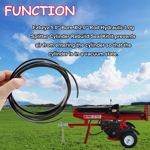 Hydraulic Log Splitter Cylinder Rebuild Seal Kit for 5.0"bore X 2.0" Rod Cylinde...