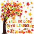 123 PCS Fall Classroom Tree Decorations Maple Leaves Bulletin Board Cutouts Fall in Love with Learning Decors Autumn Party Supplies with Glue Poin...