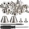 YORANYO 30 Sets 5/16" Height Spikes and Studs 8MM Handbag Feet Silver Color Barrel Spikes Screw Back Punk Studs and Spikes Kit for Clothing Shoes ...