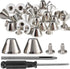 YORANYO 30 Sets 5/16" Height Spikes and Studs 8MM Handbag Feet Silver Color Barrel Spikes Screw Back Punk Studs and Spikes Kit for Clothing Shoes ...