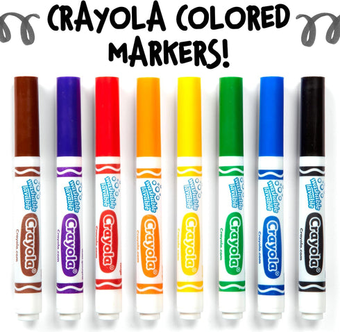 Crayola Washable Markers - Black (12ct), Kids Broad Line Markers, Bulk Markers for Classrooms & Teachers...