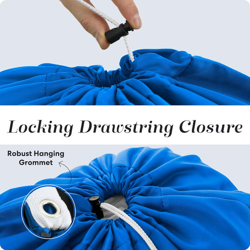 Handy Laundry Shoulder Strap Bag - Drawstring Locking Closure, Durable Nylon Material, Large Capacity, Heavy Duty Stitching, Perfect for Laundroma...