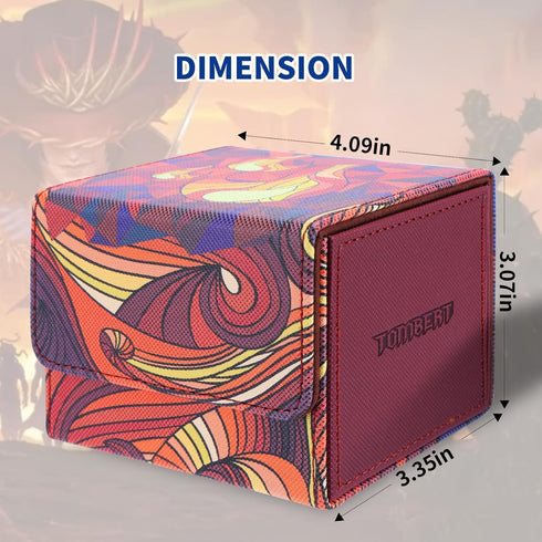 tombert 150+ Premium Deck Box Case for MTG PTCG, Large Capacity with 2 Dividers, Fits 100+ Sleeved Cards TCG Trading Card Games(Horizontal-Red)...