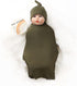 Stretchy Swaddle Blanket for Newborns Baby Boy Swaddle and Hat Set Receiving Blanket 35 x 35 inches, Olive Swaddle Set (Olive)...
